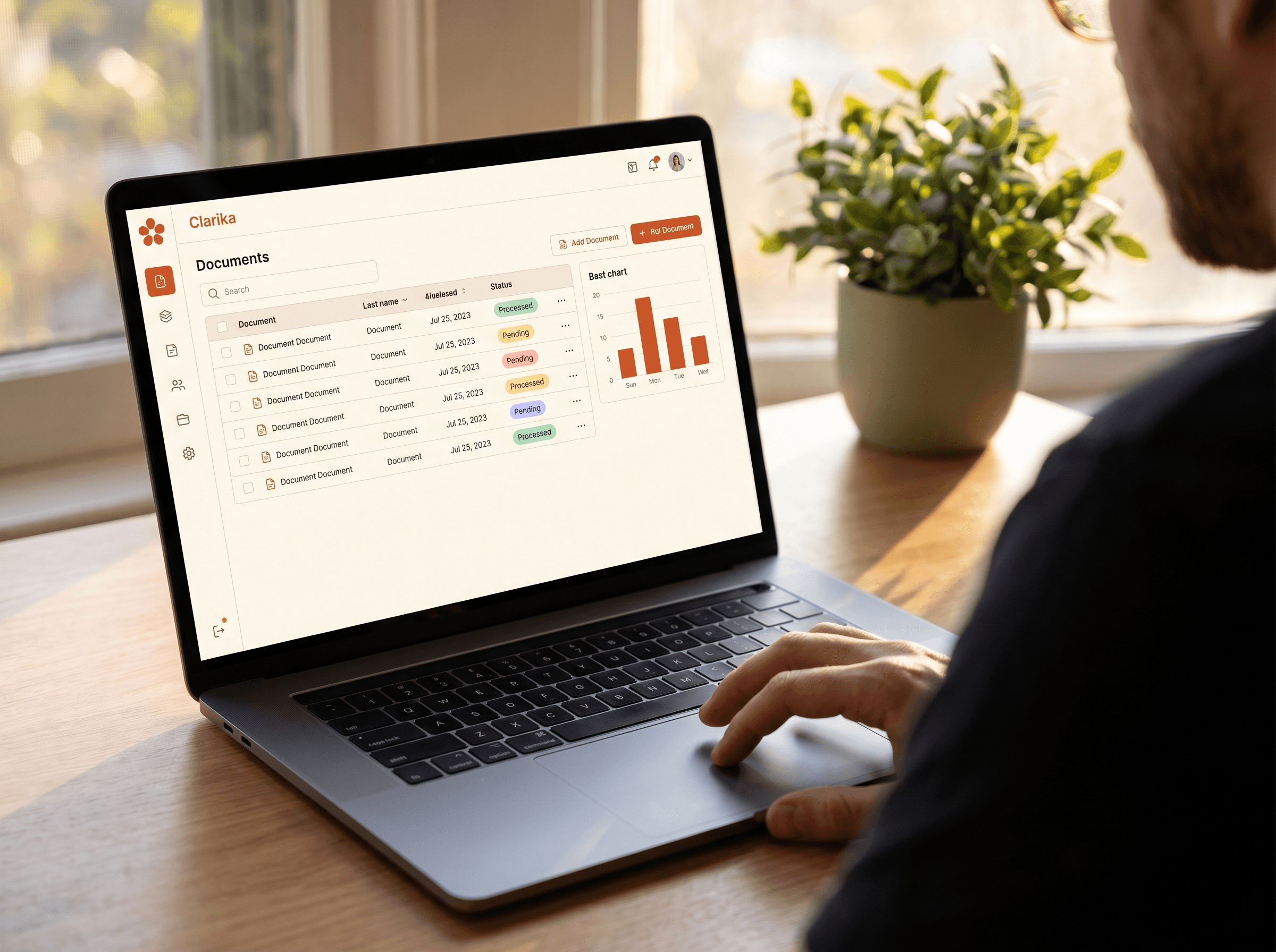 Laptop showing a finance dashboard